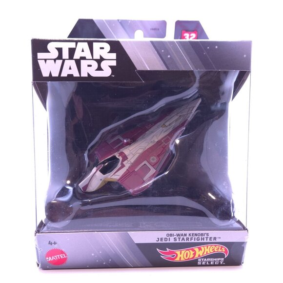 Star Wars Starships Select Obi Wan Kenobi's Jedi Starfighter Hot Wheels New - Picture 1 of 9
